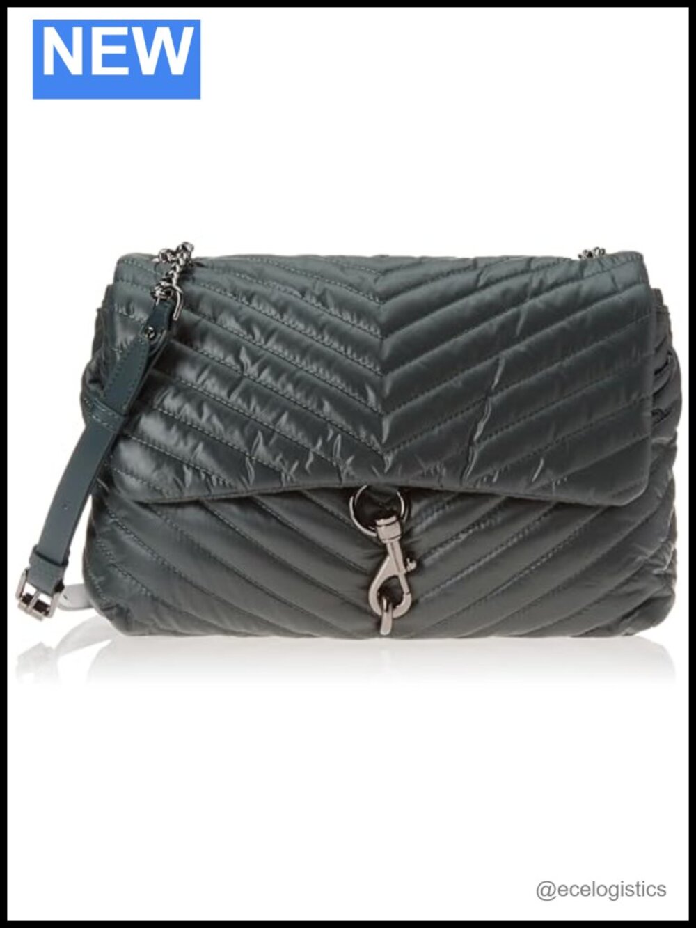 Nylon Jumbo Flap Shoulder Bag Magnetic Closure Satchel